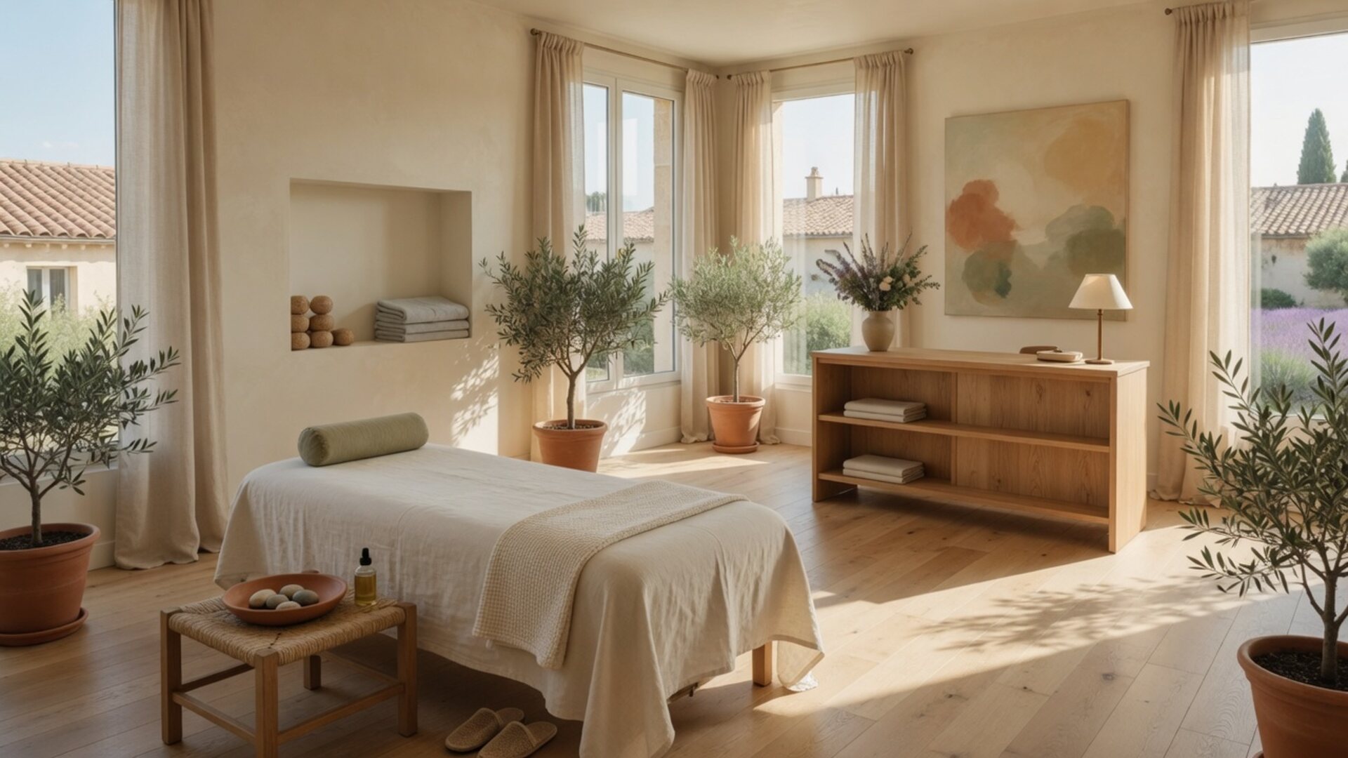 Ambiance d’un cabinet de soins, lumière du sud